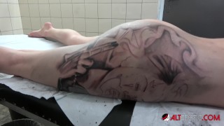 Naughty Model JayJay Ink Getting Tattooed