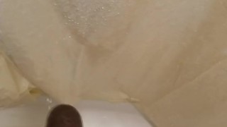 Stroking my BBC in the Shower watch it gro