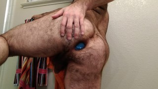 Extreme gaping! Ceramic cup inserted deepy in ass, handsfree anal orgasm