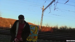  CZECH HUNTER - Slim Dude Found By The Train Tracks Gets His Tight Ass Pounded