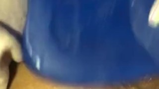 Wet Latina Creams On Dildo