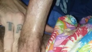 Big dick close up. Watching porn and jacking off.