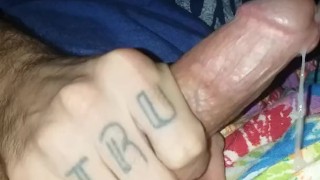 Big dick close up. Watching porn and jacking off.