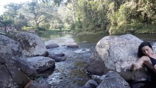 Topless at the river