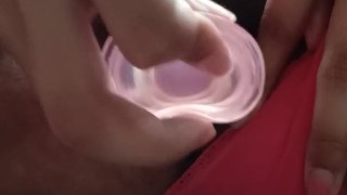 Cute little jelly dildo in my cute pink pussy