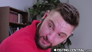 FistingCentral Tattooed Muscle Hunks Fist Instead of Study