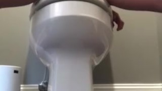 Hot wife with sexy thighs pleasing herself when husband is at work