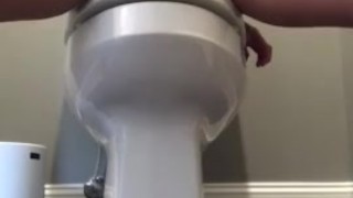 Hot wife with sexy thighs pleasing herself when husband is at work