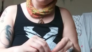 Milkymama teases while dancing to Frank Zappa while smoking a joint