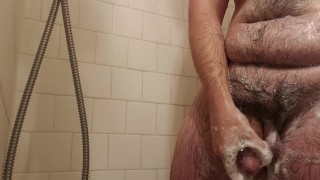 Shower play with big cock and fat ass