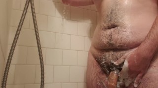 Shower play with big cock and fat ass