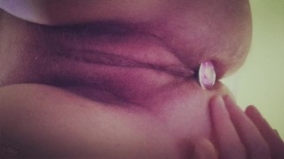 Hairy bbw inserts buttplug while farting and moaning