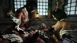 skyrim spider queen and Spriggan girl 3p porn