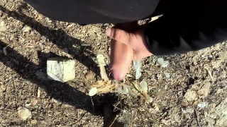 Teen cums on found stranger condoms at the cruising area