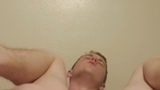 Masterbating with a new 10 inch thick dildo while wearing cute night gown