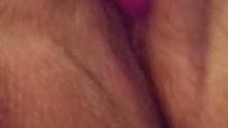 Teen with pink tight pussy masturbates in room creams all over vibrator !