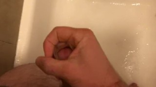Jacking off in the shower