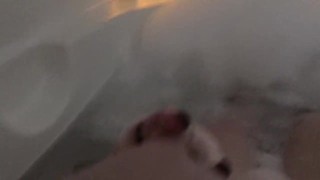 Chubby girl in bubble bath ;)