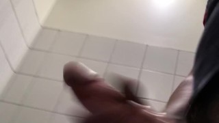 Risky WANK at the AIRPORT with the Door UNLOCKED ** HUGE CUMSHOT **