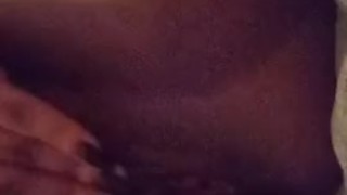 Emerald plays with her fat wet pussy