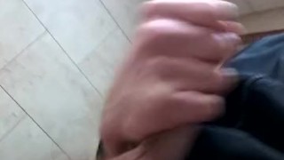 Stroking my hard horny cock at work until I cum hard.