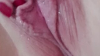Playing with my wet creamy pussy while the hubby is at work!