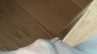 Hot mature masturbating in grey nylon stockings.Wet pussy.Black nail polish