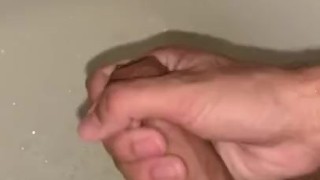 Latin masturbates on knees in the tub