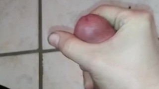 Quickie stroke in the bathroom. ;)