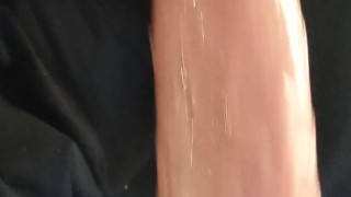 Quick deepthroat session with male moaning in background.
