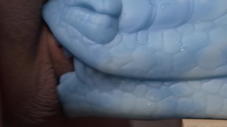 Close Up Bad Dragon Muzzle Fucking and Cumshot on Camera