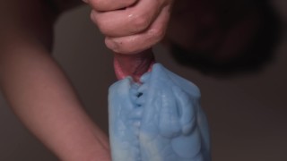 Close Up Bad Dragon Muzzle Fucking and Cumshot on Camera