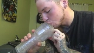 big tongue pussy fleshlight lick