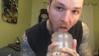 big tongue pussy fleshlight lick