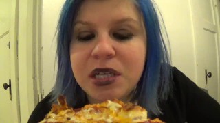 Stoned Goth Girl Eats Pizza