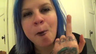 Stoned Goth Girl Eats Pizza