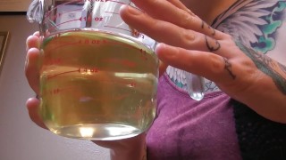 Desperately Pissing In a Pyrex Cup