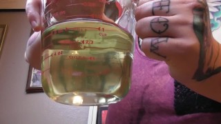 Desperately Pissing In a Pyrex Cup