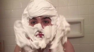 I cover my head in shaving cream