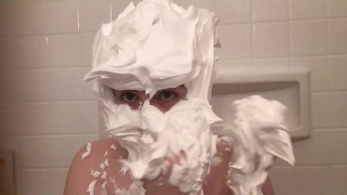 I cover my head in shaving cream