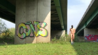 under a Bridge SMACKING my ASS SO HARD that it makes me CUM in Seconds