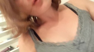Girl masturbates in public place