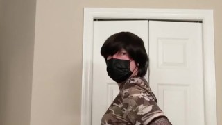 Femboy Range-Trap With Revolver Teases You