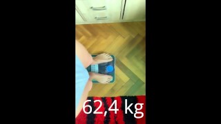 How teen weight change before and after water anal inflation