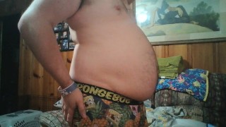 Belly Inflation in Character Underwear