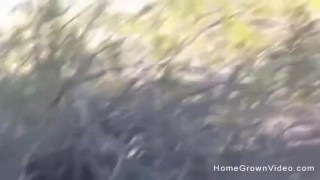 My sexy blonde girlfriend sucks my big cock outdoors