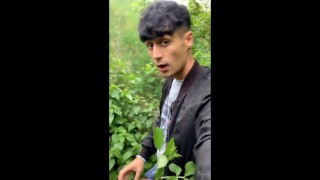 Own precum tasting outdoor