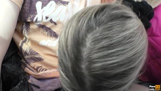 Blowjob while Driving and Creampie in Car for the Trip