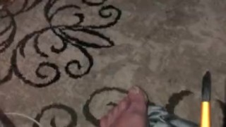 Trying to stuff little penis hole with paint brush