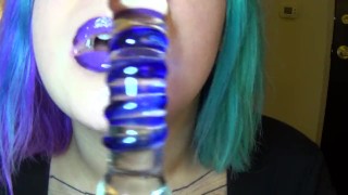 Oral Fixation: Mouth & Glass Dildo